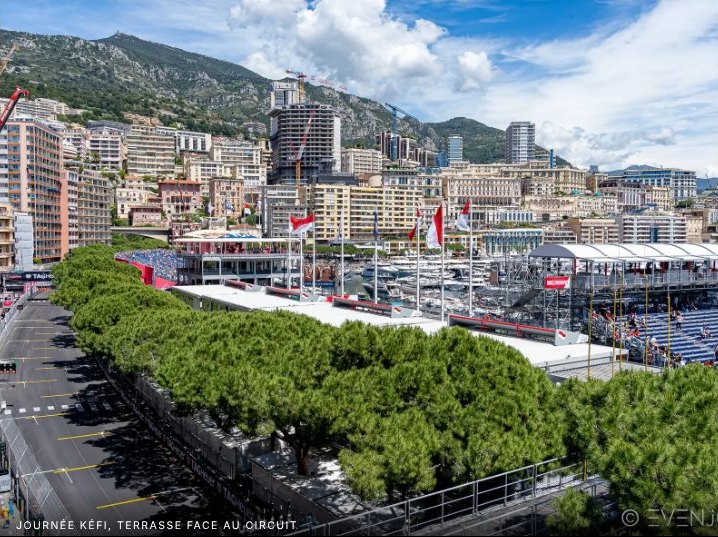 Monaco et le circuit vus depuis la terrasse